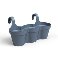 Capri Plastic Balcony Triple Pot Slate Blue 54cm