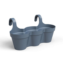 Capri Plastic Balcony Triple Pot Slate Blue 54cm