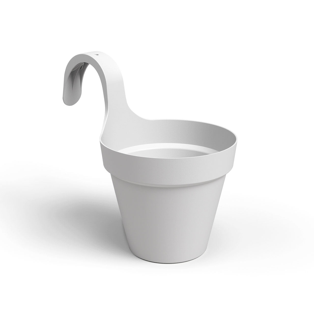 Capri Plastic Balcony Single Pot Light Grey 20cm