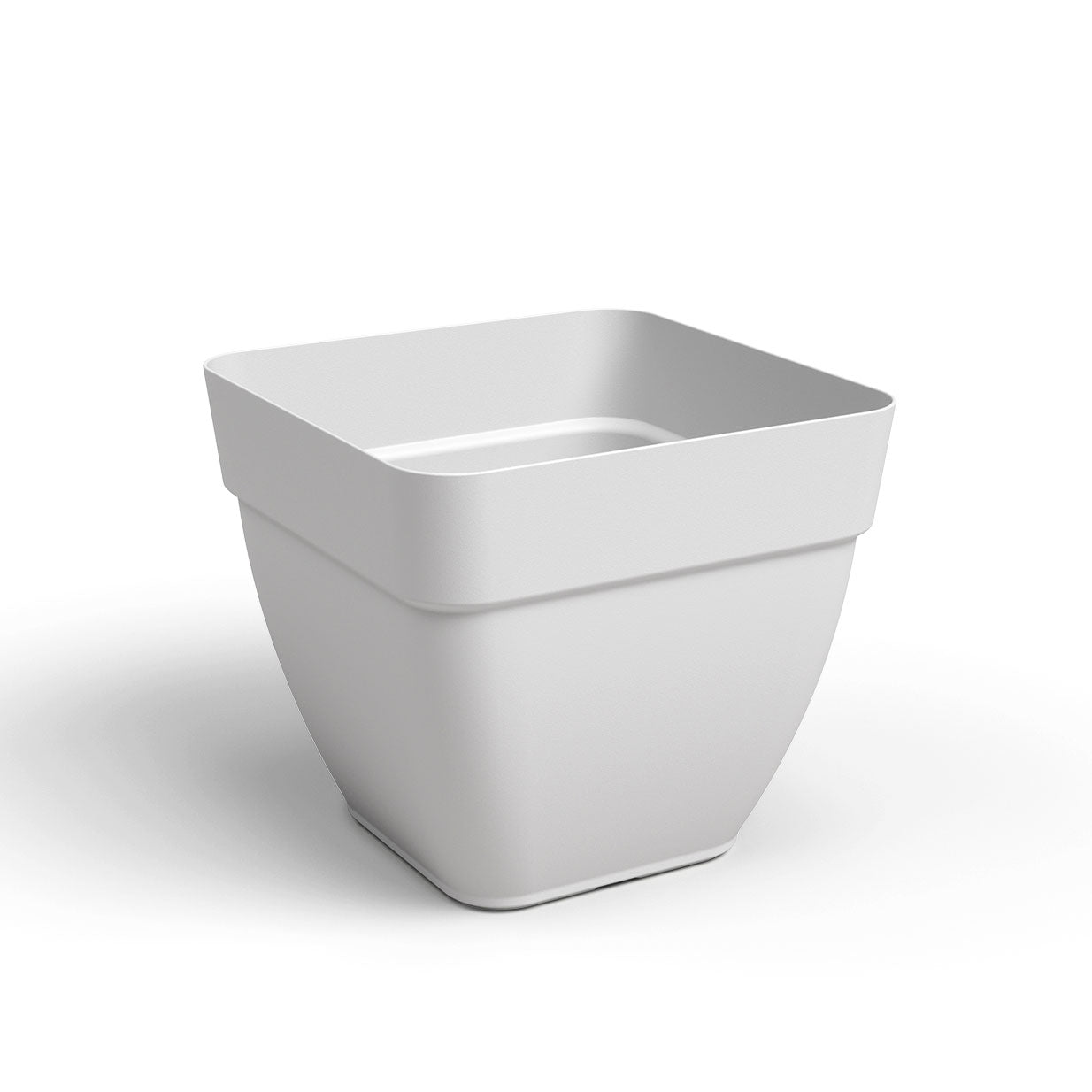 Capri Campana Plastic Square Pot Light Grey 37cm