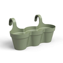 Capri Balcony Plastic Triple Pot Ash Green 54cm