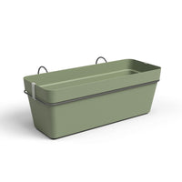Capri Balcony Plastic Plant Box Water Reserve Kit Ash Green 50cm