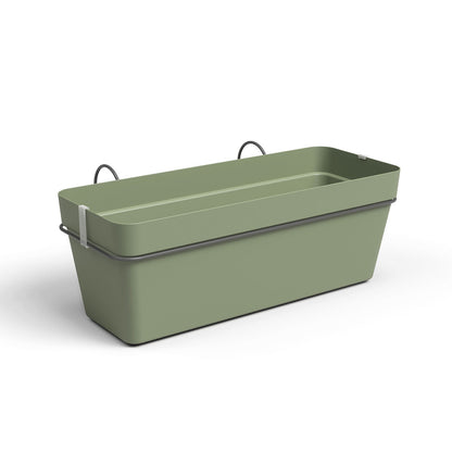Capri Balcony Plastic Plant Box Water Reserve Kit Ash Green 50cm