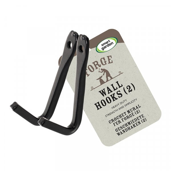 Forge Steel Wall Hooks - 2 Pack