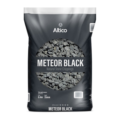 Meteor Black Basalt Stone Large