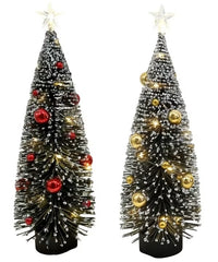 Bauble LED Bristle Tree Red or Gold 23cm