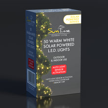 Solar Powered 50 LED Chasing String Lights - Warm White Outdoor Garden Lights