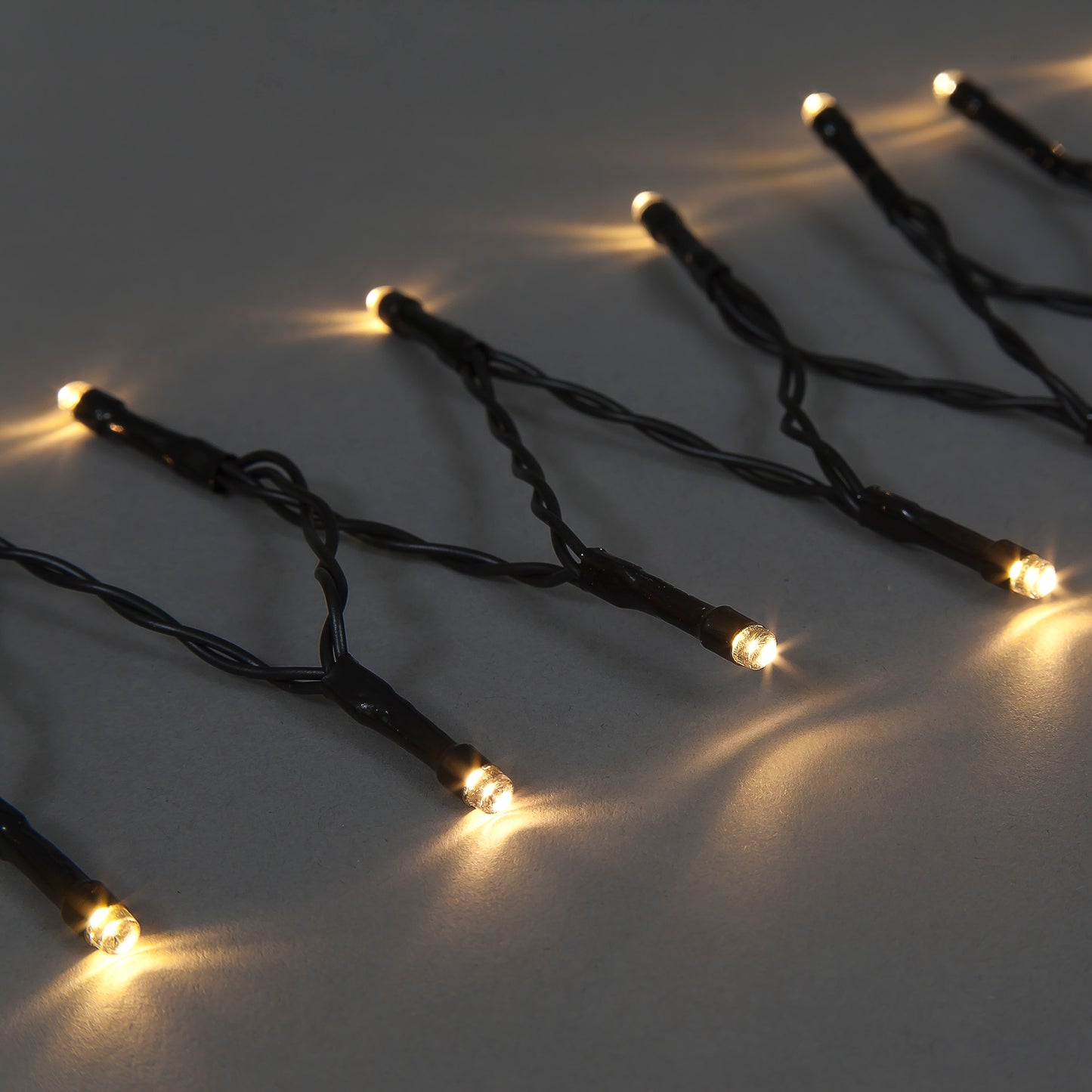 Solar Powered 50 LED Chasing String Lights - Warm White Outdoor Garden Lights