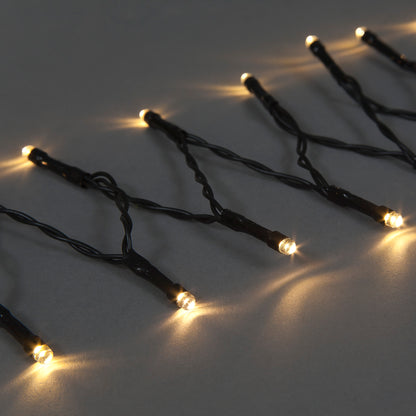 Solar Powered 50 LED Chasing String Lights - Warm White Outdoor Garden Lights