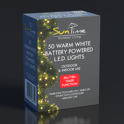 50 LED Battery Operated String Lights with Timer & 8 Function