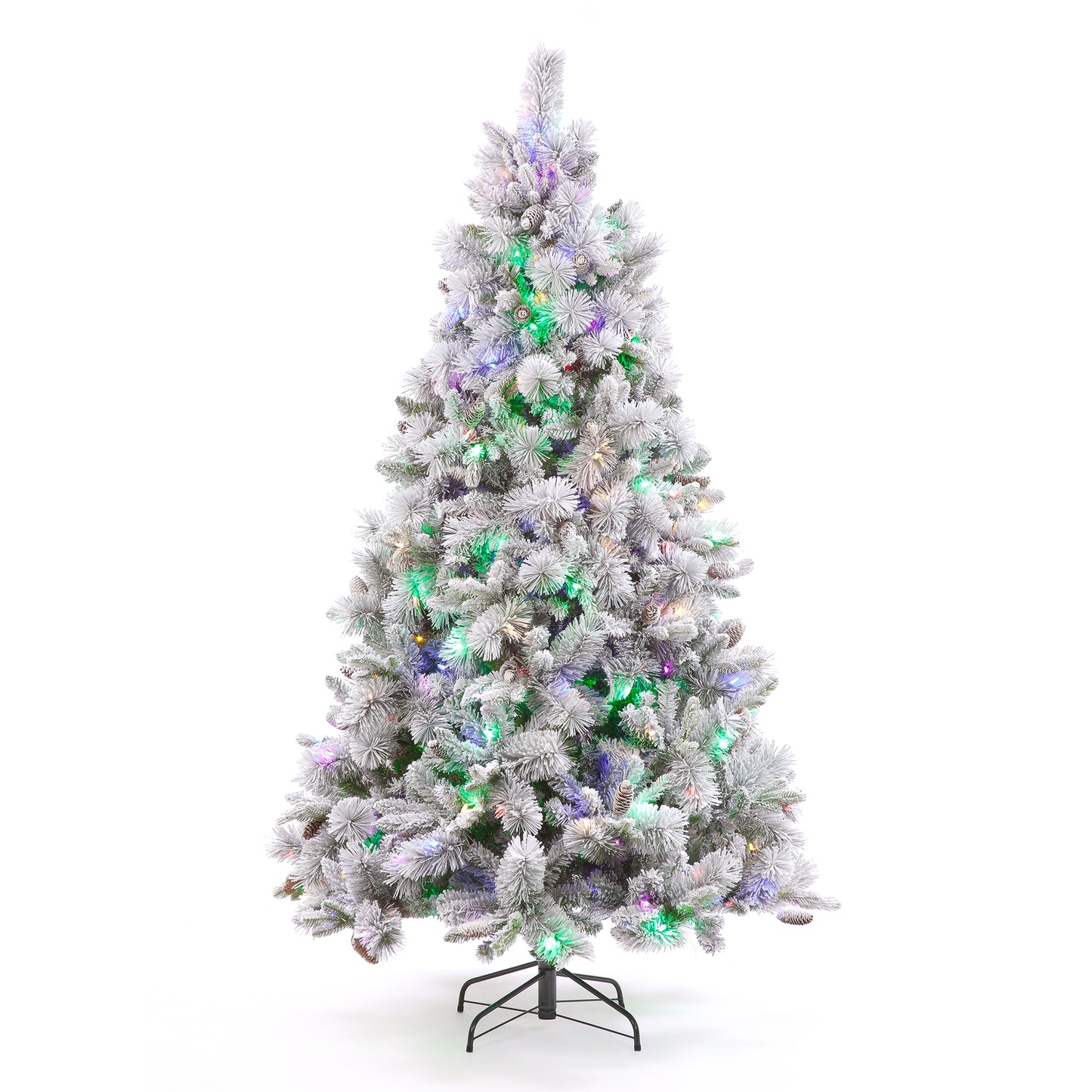 7ft Winnipeg Fir Pr-Lit Multi-Coloured PE Mix Artificial Christmas Tree (210cm)