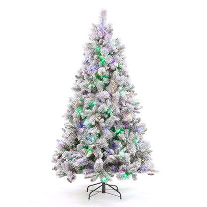 7ft Winnipeg Fir Pr-Lit Multi-Coloured PE Mix Artificial Christmas Tree (210cm)