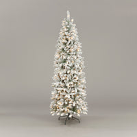 6ft Pre-Lit Slim Snowshoe Spruce Artificial Christmas Tree (180cm)