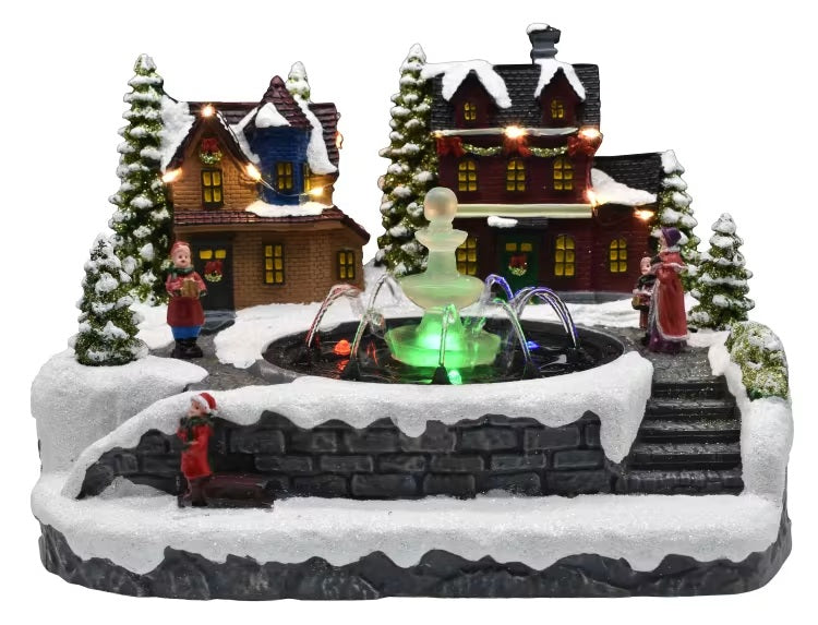 Christmas Village LED Water Fountain