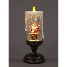 Light-Up Santa Glitter Candle (26cm) | Dual Power Christmas Decoration