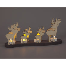 14cm Light-Up Wooden Reindeer - Rustic LED Christmas Table Decoration