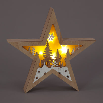 LED Wooden Star Diorama | Freestanding Scandi Christmas Ornament