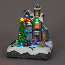 Animated Christmas Village Scene with Moving Train, Lights & Music