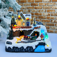 Musical Christmas Village Scene with Animated Train | LED Lights & 8 Songs