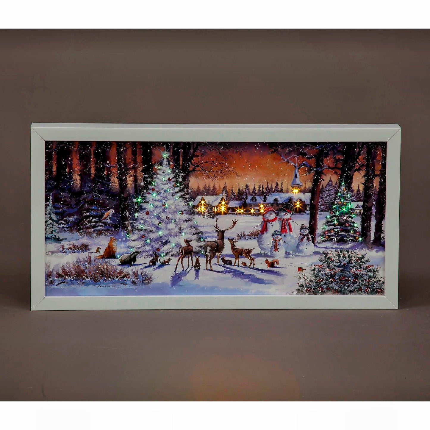 40x20cm 'Magical Village' Light-Up Wall Art by Richard Macneil