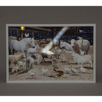 40x60cm 'White Nativity' Light-Up Canvas by Richard Macneil