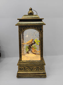Light-Up Robin Glitter Lantern | 20.5cm Decoration with Timer