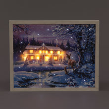 Battery Operated 40x50cm Framed Canvas | Macneil Christmas Scene