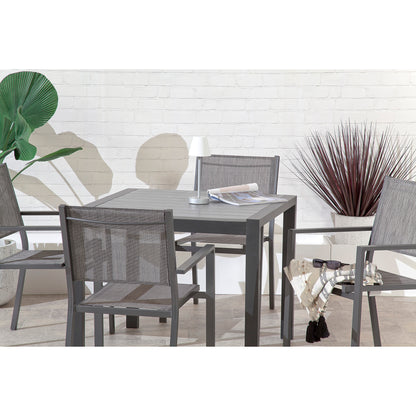 Adrano 4 Seat Stacking Aluminium Dining Set