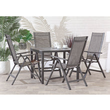 Adrano 4 Seat Reclining Aluminium Dining Set
