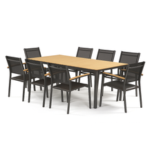 Venice 2m Aluminium Outdoor Garden Furniture Dining Collection with Stacking Chairs