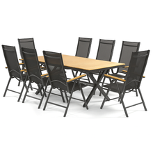 Venice 2m Aluminium  Outdoor Garden Furniture Dining Collection with Reclining Chairs