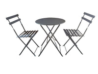 Bistro Set in Grey: Folding