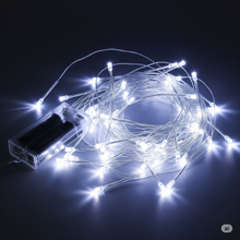 50 LED Battery Operated String Lights - Ice White with Timer & 8 Functions