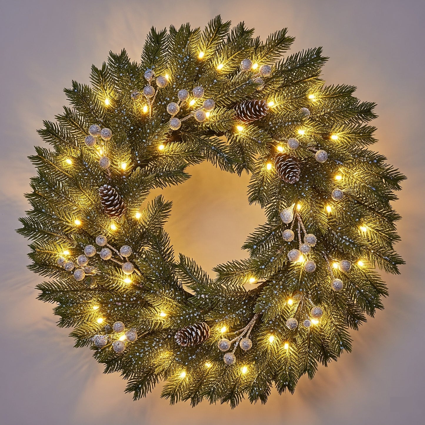 Solar Powered 50 LED Chasing String Lights - Warm White Outdoor Garden Lights