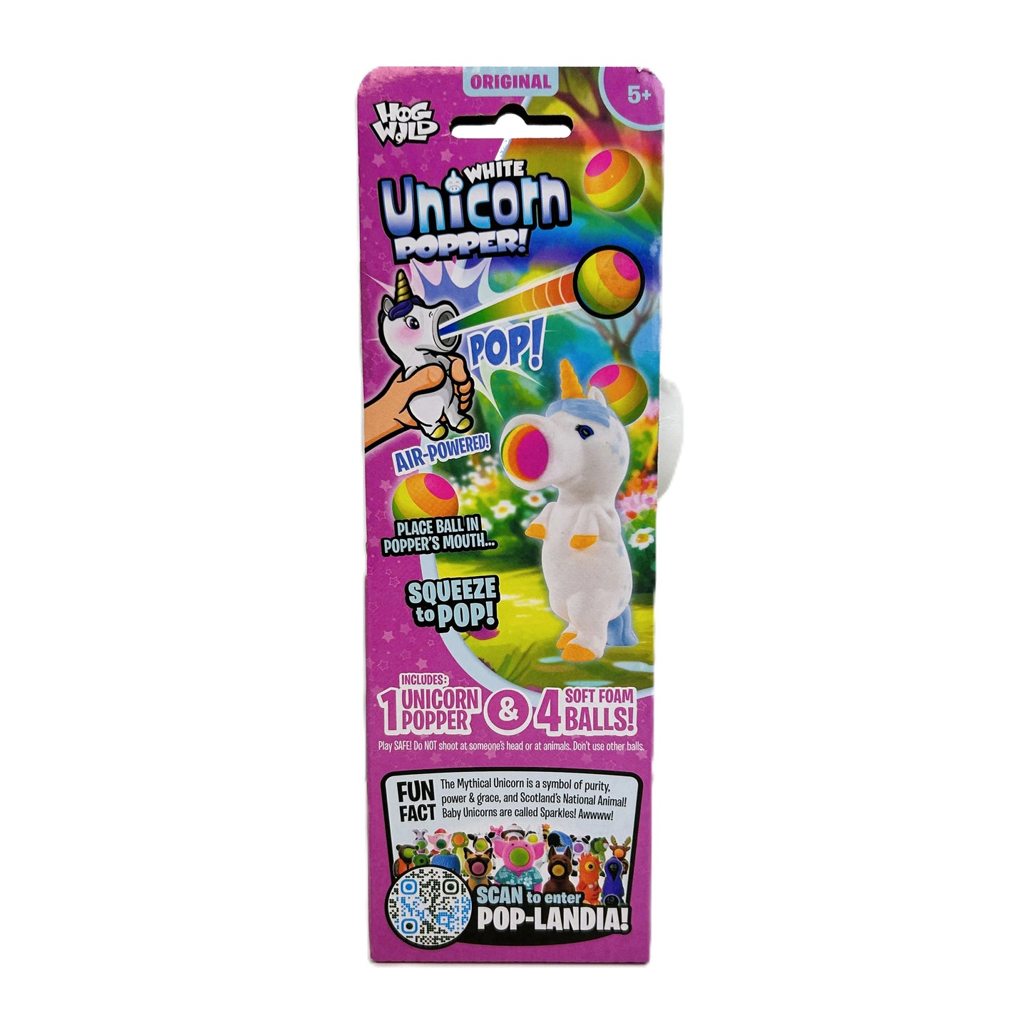 Unicorn White Squeeze Popper