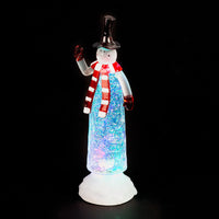 Battery Operated 27cm Water-filled Snowman with Colour Change LEDs