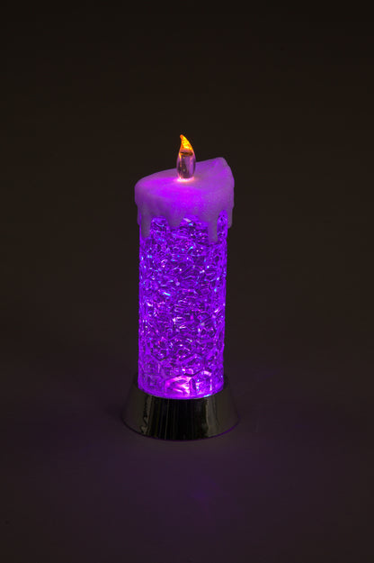 Enchanting LED Glitter Water Candle | Colour-Changing & Warm White (26cm)