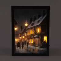 LED Light-Up Christmas Canvas | 30x40cm Winter Scene with Tap-On Lights