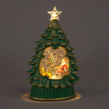 26cm Light-Up Christmas Water Tree | Santa Scene with Timer & Warm White LEDs