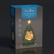 26cm Light-Up Christmas Water Tree | Santa Scene with Timer & Warm White LEDs