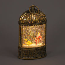 24cm Gold Santa Water Lantern Cage with Timer | Light-Up Christmas Decoration