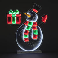 60cm Infinity Snowman w/Present