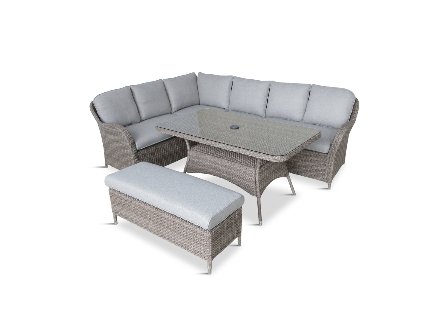 Corner Sofa Set with Rectangular Table
