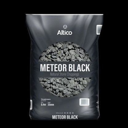 Meteor Black Basalt Stone Large