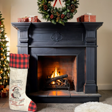 Large Freestanding Santa Stocking with Red & Black Buffalo Check (76cm)