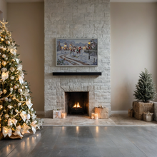 Festive Light-Up Snowman Canvas Print (40x60cm) | Artwork by Richard Macneil