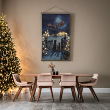 LED Light-Up Christmas Tapestry | Cats & Dogs Santa Scene Wall Hanging