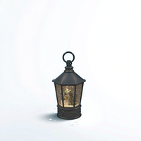 26cm Snowman Water Spinner Lantern | Antique Grey with Swirling Glitter