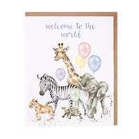New Baby 'Welcome to the world ' Wild Animal Single Card