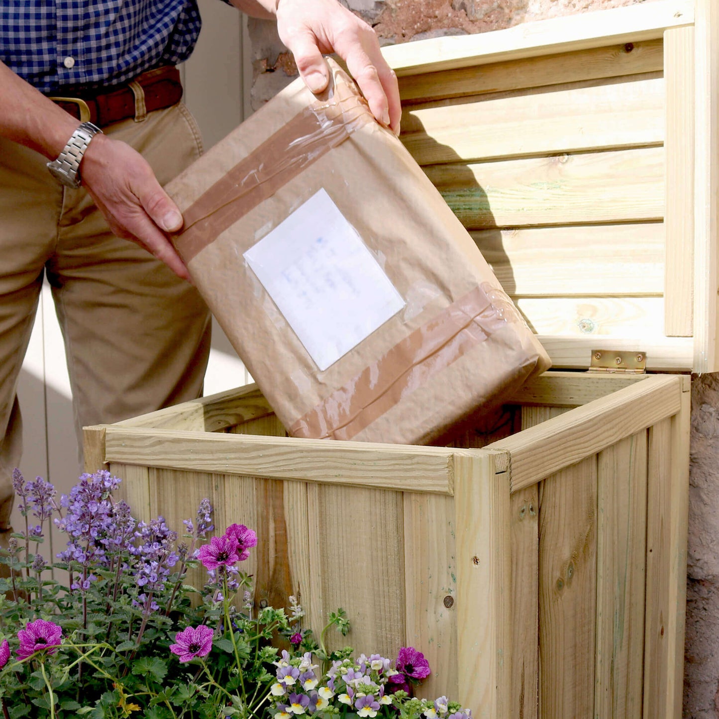 Parcel Storage with Planter Disguise
